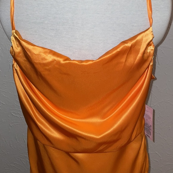 Wild Fable Orange Satin Bodycon Dress Large - Picture 9 of 14